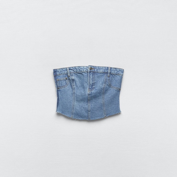 ZARA DENIM TOP - Picture 4 of 7
